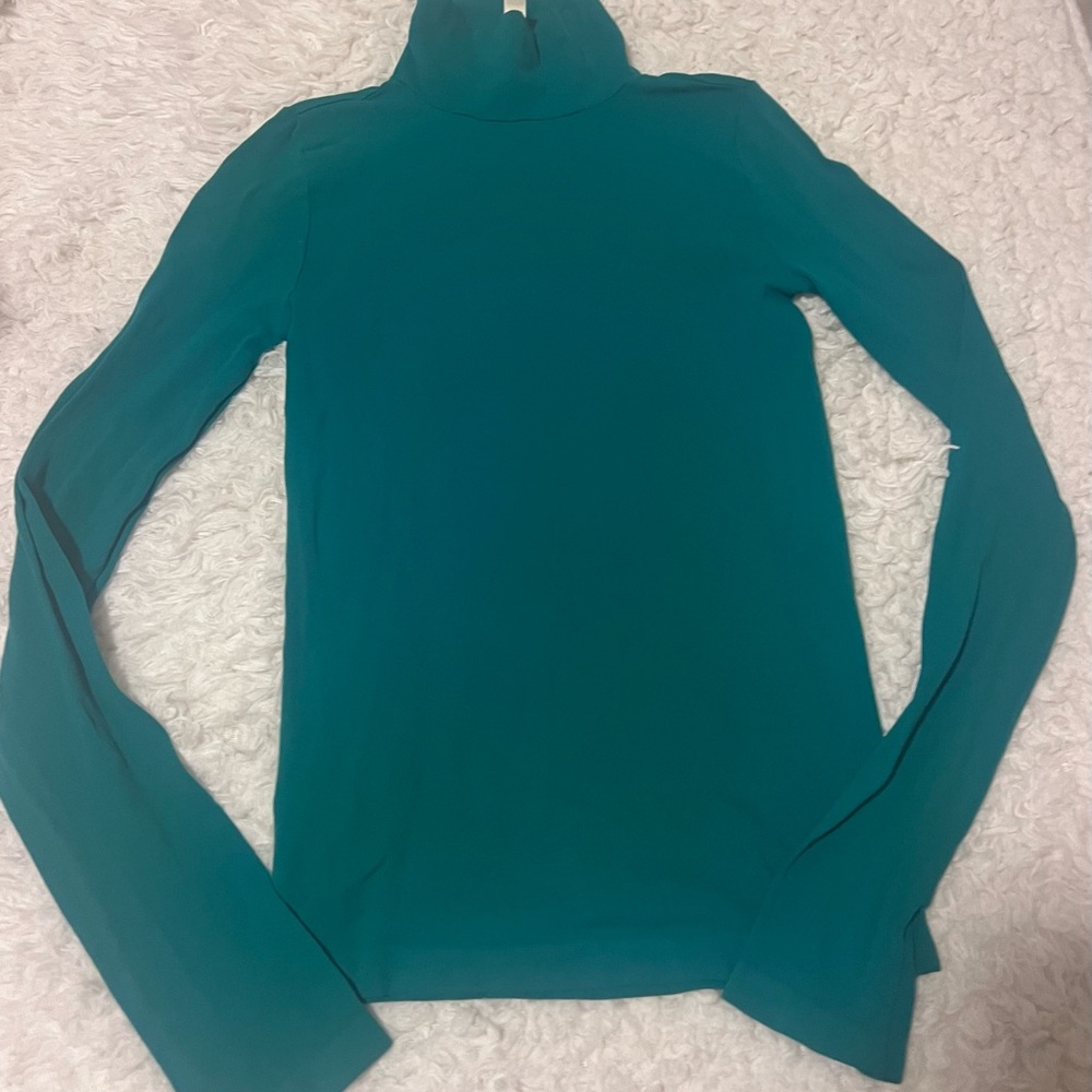Teal Long Sleeve Turtleneck Top